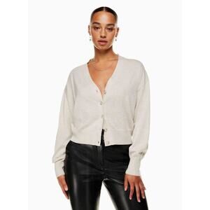 Babaton 100% Cashmere Cardigan Cream Sz XXS Old Money Luxury Oversized Preppy